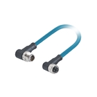 Câble Ethernet M12 X connecteur codé mâle à angle droit à femelle moulé 1m Pur Cat 6a 4px26awg câble Profinet