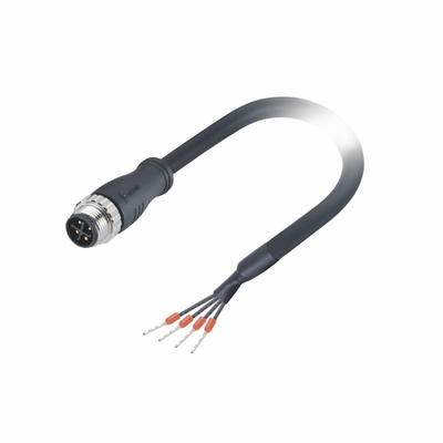 cable connecteur IP67 du moteur servo M12 avec le cable électrique 12A de PUR 2m